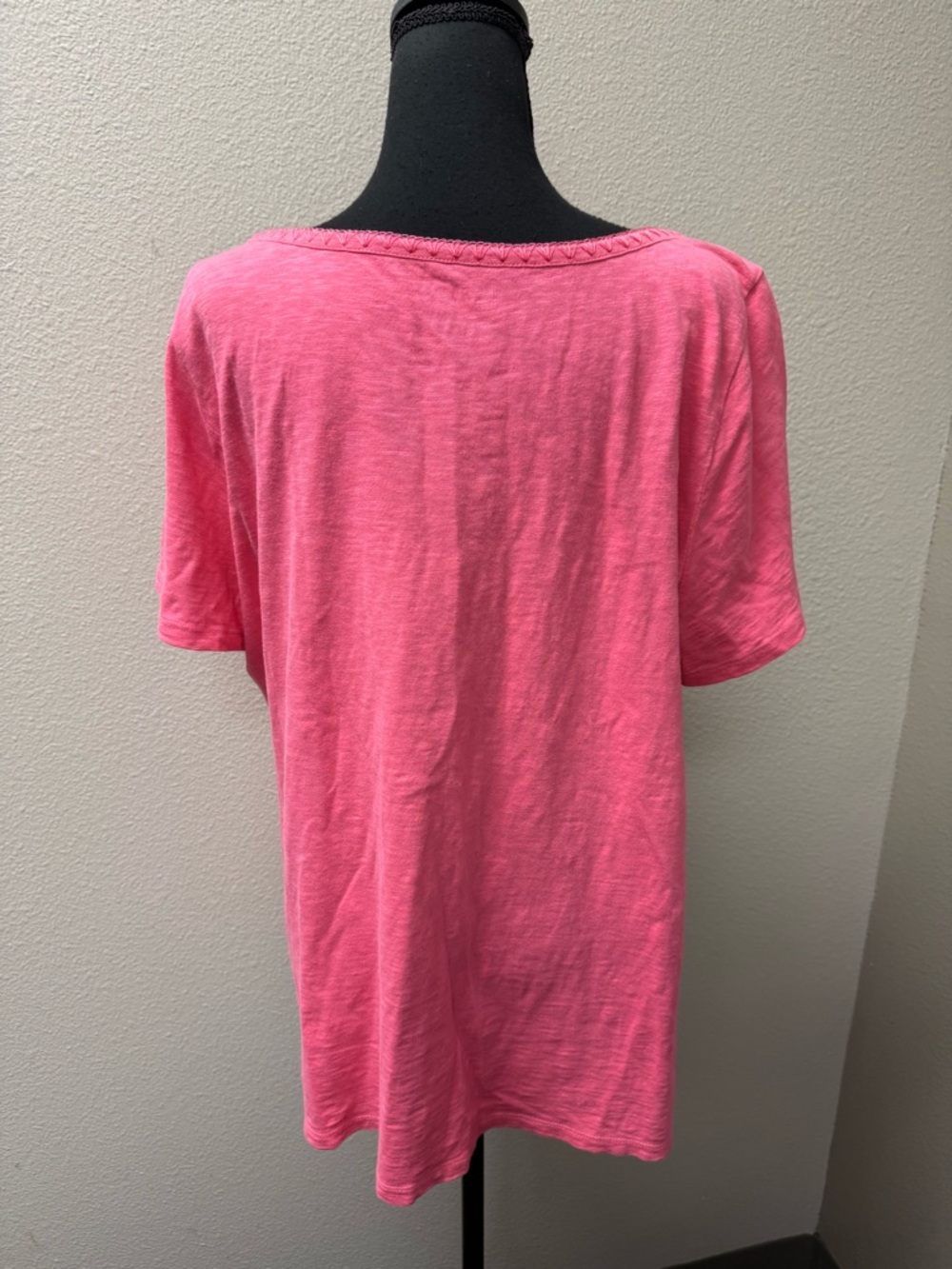Talbots Pink Floral Embroidered Top Boho Cottagecore Cotton 1X Summer Chic - Picture 5 of 9